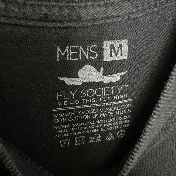 Fly Society Mens Black T Shirt Short Sleeve Graphic Tee Medium We Run This VGC - Picture 5 of 8